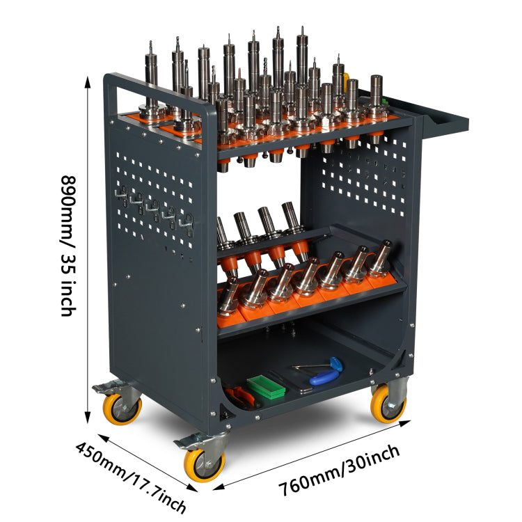 Grey Tool Cart Cnc Tool Cart Cat40 Tool Trolley Bt40 Cnc Tool Holder Cart Cnc Machine Tool Service Cart Cat40 35 Capacity