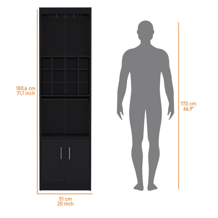 Wenge Bar Cabinet With Wine Storage