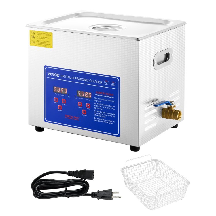 Professional Ultrasonic Cleaner, 10L Ultrasonic Jewelry Cleaner With Digital Timer & Heater, Stainless Steel Industrial Sonic Cleaner 40Khz For Glasses, Watches, Rings, Small Parts