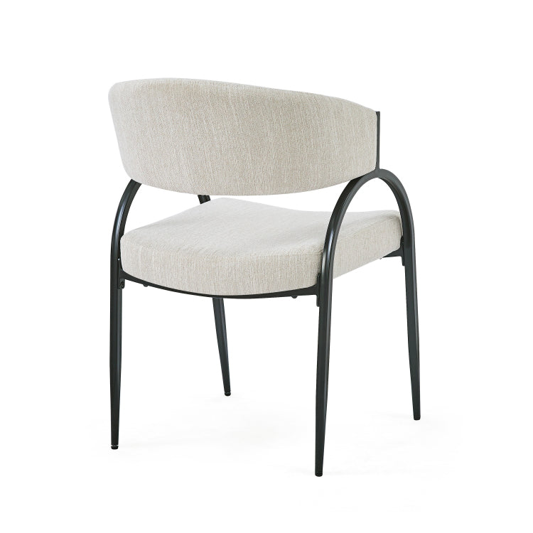 Upholstered Dining Chairs With Metal Legs Set Of 2 ,Beige