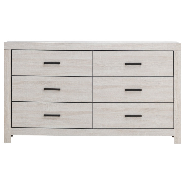 Sherwood Coastal White 6 Drawers Dresser