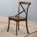 Dark Oak Finish Dining Side Chairs Set Of 2 Wooden Kitchen Furniture X Design Metal Accent Black
