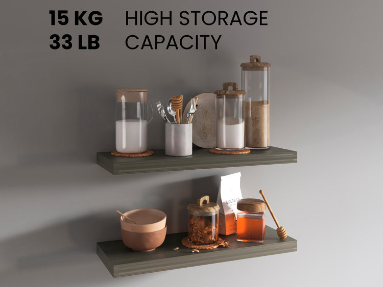 Ecco 31.5" Wide Floating Shelves Set Of 2, Shelves For Wall Decor For Bedroom, Bathroom Storage Shelves, Book Shelves For Living Room