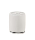 1Pc Glam Contemporary Upholstered Round Swivel Vanity Stool Button Tufted Seat White
