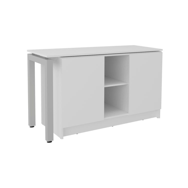 Alfie Rotable Desk 72 Inch Wide Or Compact, Adjustable Workstation In Two Directions With Storage Compartments, For Home Office Or Studio, White
