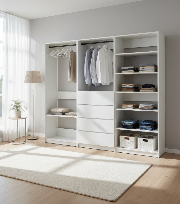 Prosper White Freestanding Walk In Wood Closet System