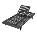 2 3 Foldable Acacia Wood Lounge Chair With Adjustable Backrest & Flat Storage Surface, Black Finish Uncushioned, For Backyard Pool Garden Patio