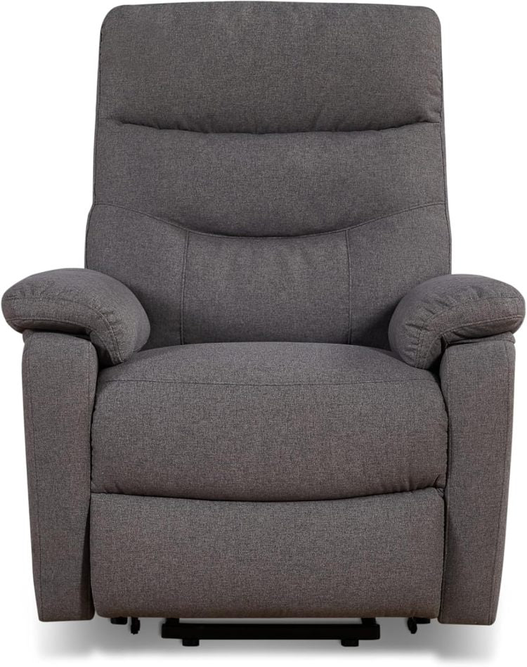 Contemporary Lift Chair Recliner With Grey Fabric Upholstery