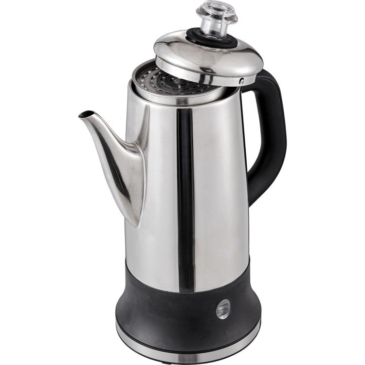 12 Cup Electric Percolator Coffee Pot, 304 Stainless Steel Coffee Percolator With Keep Warm Function & Heat Resistant Handle, Classic Coffee Maker, Quick Brew & Easy Pour Spout, Silver
