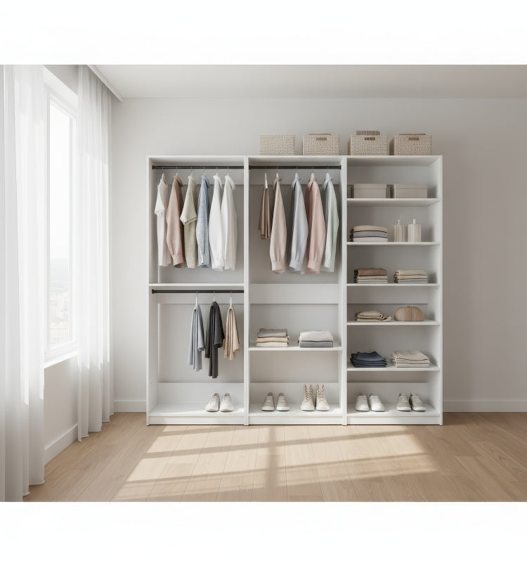 Prosper White Freestanding Walk In Wood Closet System