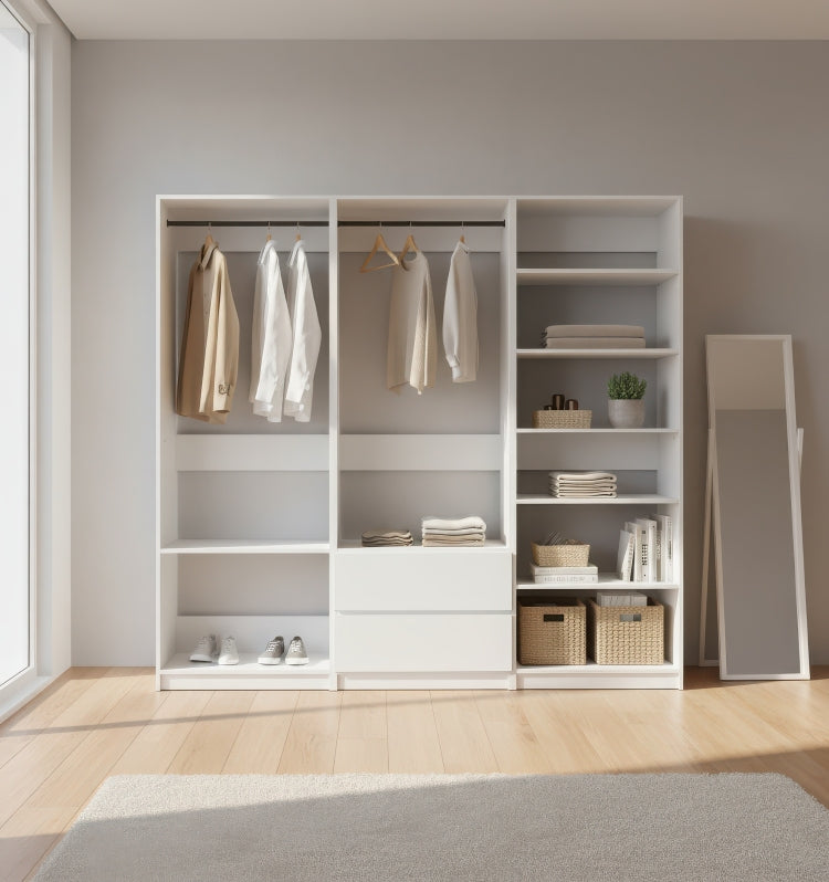 Prosper White Freestanding Walk In Wood Closet System