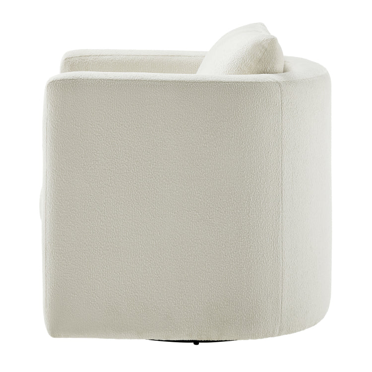 Sutton Ivory Performance Fabric Swivel Barrel Chair