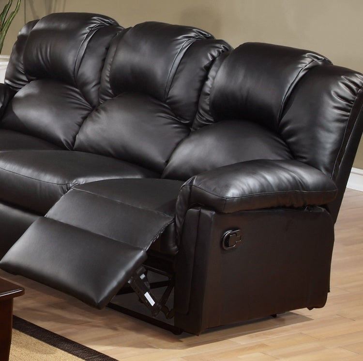 Motion Recliner Chair 1Pc Glider Couch Living Room Furniture Black Bonded Leather