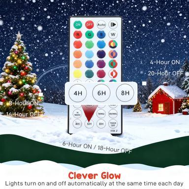 Lighted Wreath Decoration With Dual Color Led, 60 Inch Christmas Wreath With Daily Timer, Remote