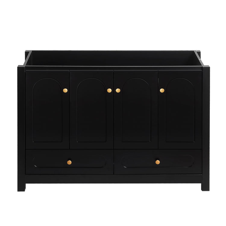 A 48 Inch Wide Black Bathroom Vanity With Large Storage Space A Cabinet Featuring 4 Soft Close Doors And 2 Drawers Excluding The Ceramic Basin