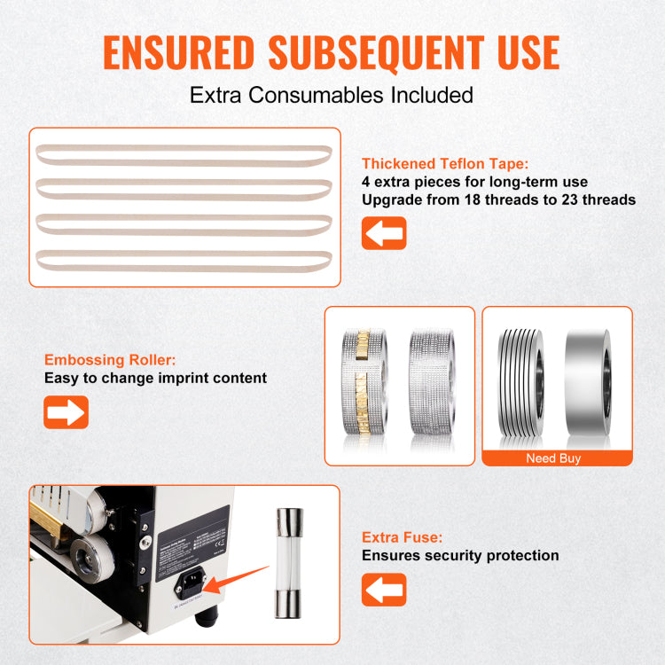 Continuous Bag Band Sealing Machine Horizontal Band Sealer Count Function