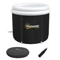Outsunny Ice Bath Tub, 79 Gallon Outdoor Portable Cold Plunge Tub With Thermo Lid, Cover And Carry Bag For Athletes Recovery And Cold Water Therapy, Black