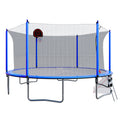 16Ft Trampoline With Basketball Hoop Pump And Ladder Inner Safety Enclosure With Soccer Goal Blue