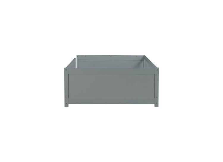 Twin Size Floor Platform Bed With Built In Book Rack,Grey Old Sku:W504P143306