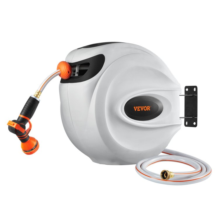 Retractable Hose Reel Water Hose Reel 115'X1 2" 180 Swivel Wall Mounted