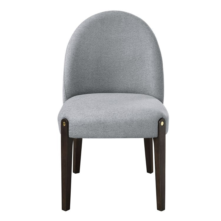 Clayten Gray Fabric And Espresso Finish Dining Chair Set Of 2
