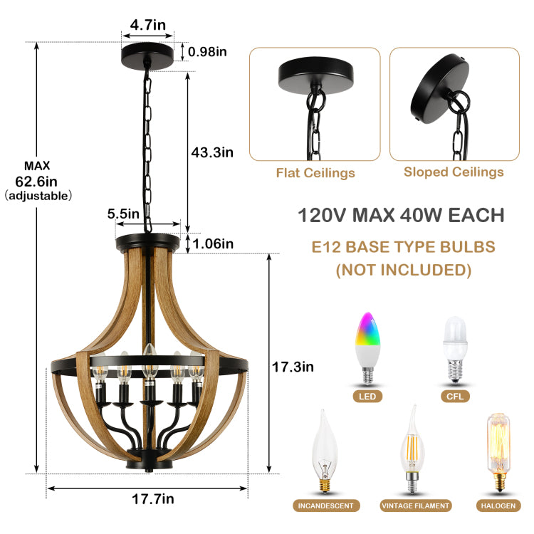 5 Light Modern Chandeliers