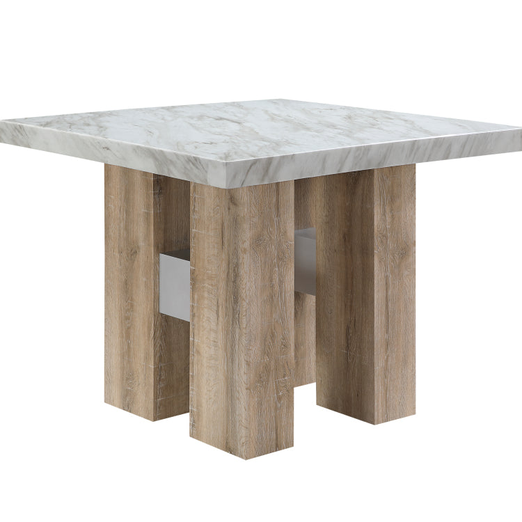 Mikha Natural Bar Table And Beige Bar Stools