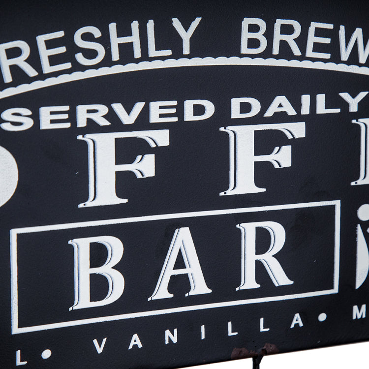 22.8X5.5X28.7" Black Floating Coffee Bar Shelf With Coffee Pod Holder, Hooks And Storage Shelf