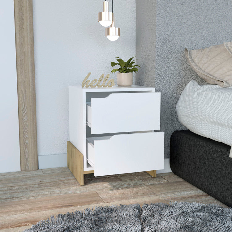 Luss Nightstand, Bedside Table With 2 Drawers