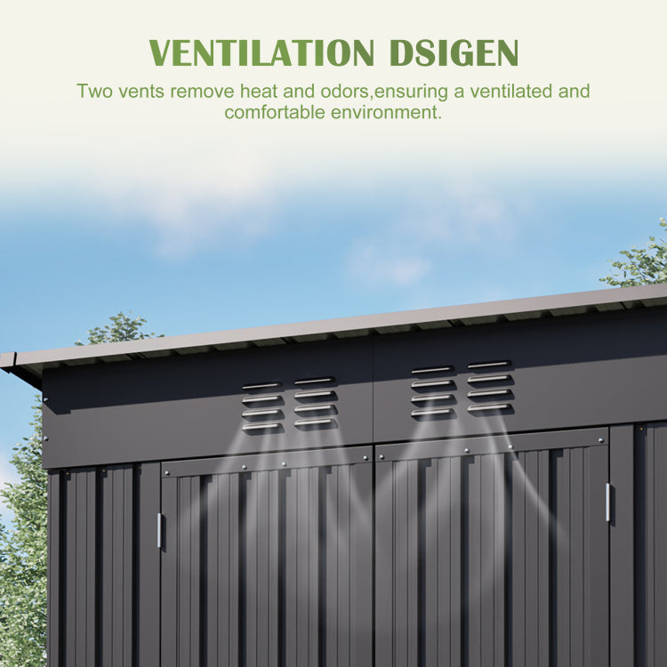 6 X 4 Ft Outdoor Storage Shed, All Weather Tool Shed For Garden, Backyard, Lawn, Black