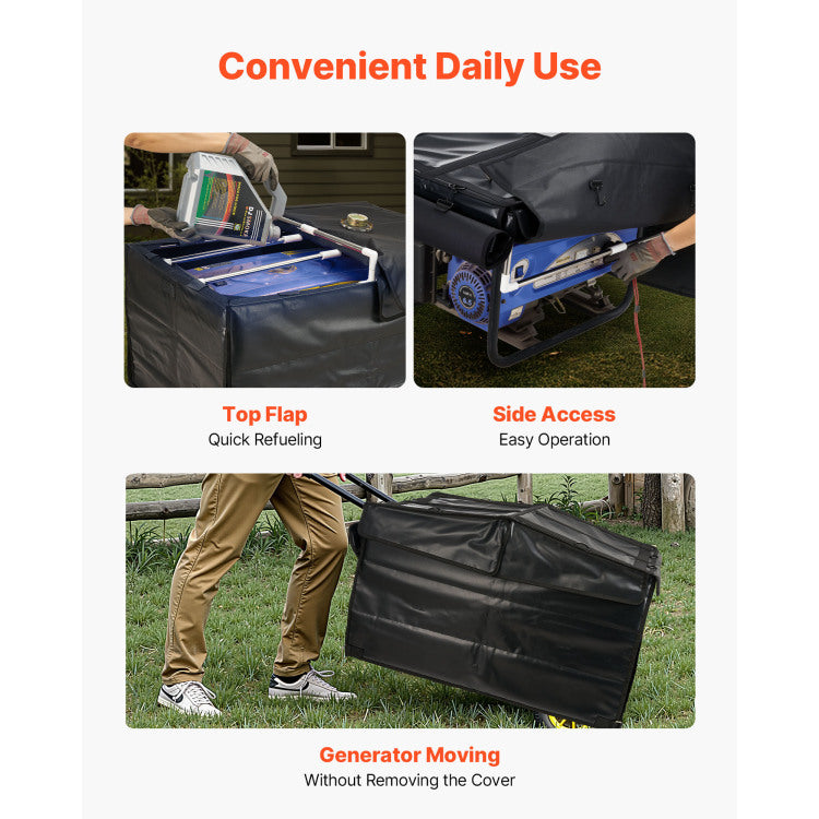Generator Cover Universal Waterproof Cover 420D For 3500 12000W 34X26X21In