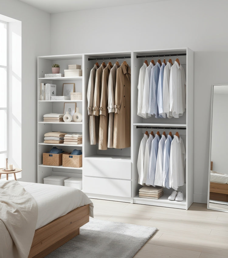 Prosper White Freestanding Walk In Wood Closet System