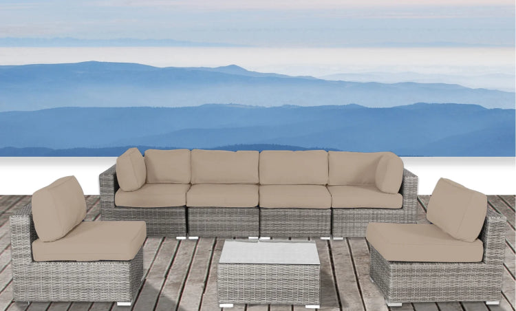 Luxury Outdoor Patio Sofa Set With Cushions All Weather Wicker Furniture For Garden, Backyard, Or Poolside Lounge Durable, Modern Design