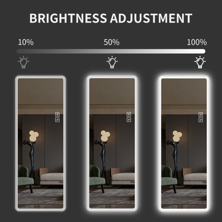 Full Length Mirror Lighted Vanity Body Mirror Led Mirror Wall Mounted Mirror Big Size Rounded Corners, Bedroom,Living Room,Dressing Room Hotel