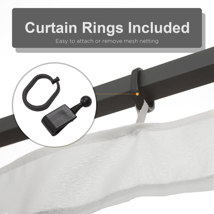 Outsunny 10' X 13' Replacement Mesh Sidewall Netting For Patio Gazebos And Canopy Tents With Zippers Sidewall Only , White