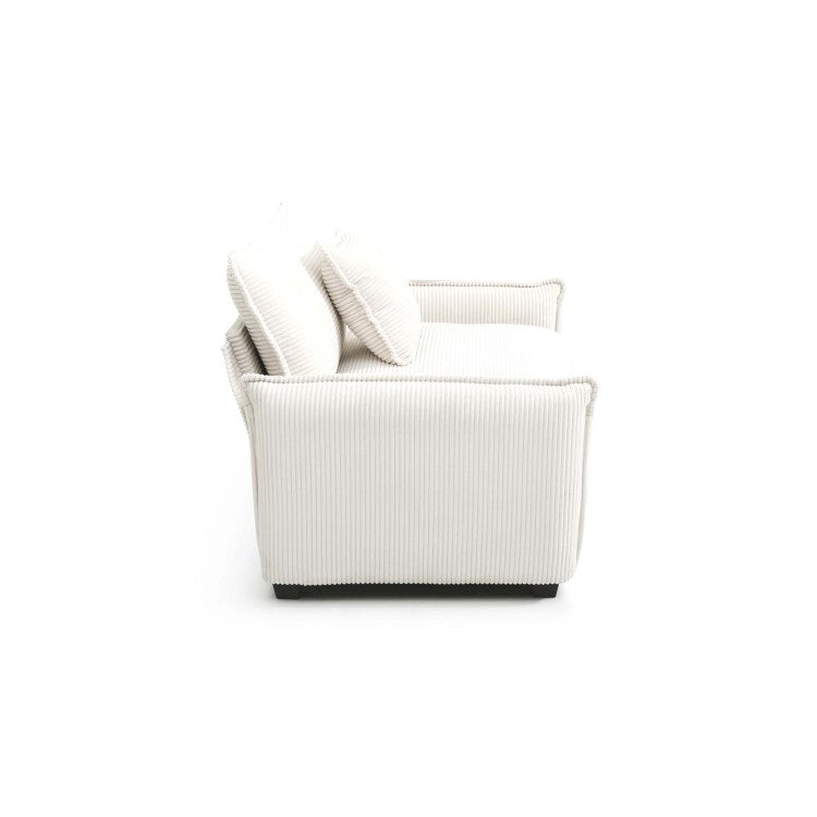 Comfortable Single Deep Seat Sofa With One Pillow, Suitable For Living Room And Bedroom, Club Multiple Occasions,Beige Corduroy