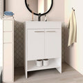 Lorenzo Floor Vanity With Four Drawers And Two Open Shelves, White