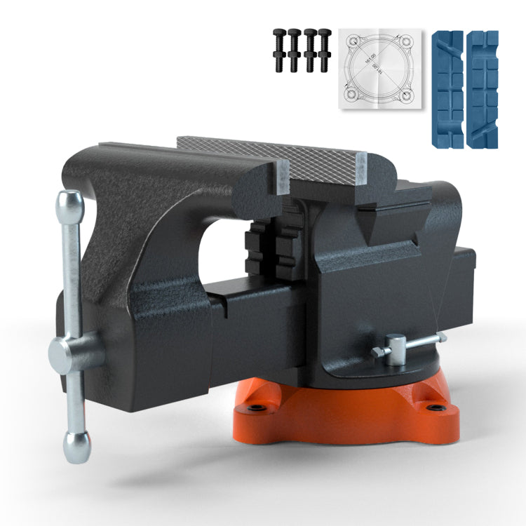 6" Bench Vise W Anvil 360 Swivel Locking Base Heavy Duty Ductile Iron