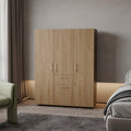 Alamo Lake Armoire Multi Storage With One Drawer, Natural Oak