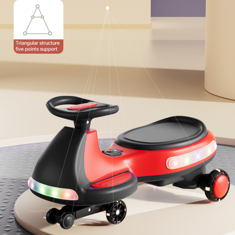 Kids Electric Ride On Car 12V Electric Wiggle Car , Led Lights , Music,Anti Rollover For Boys And Girls Ages 3 Indoor Outdoor