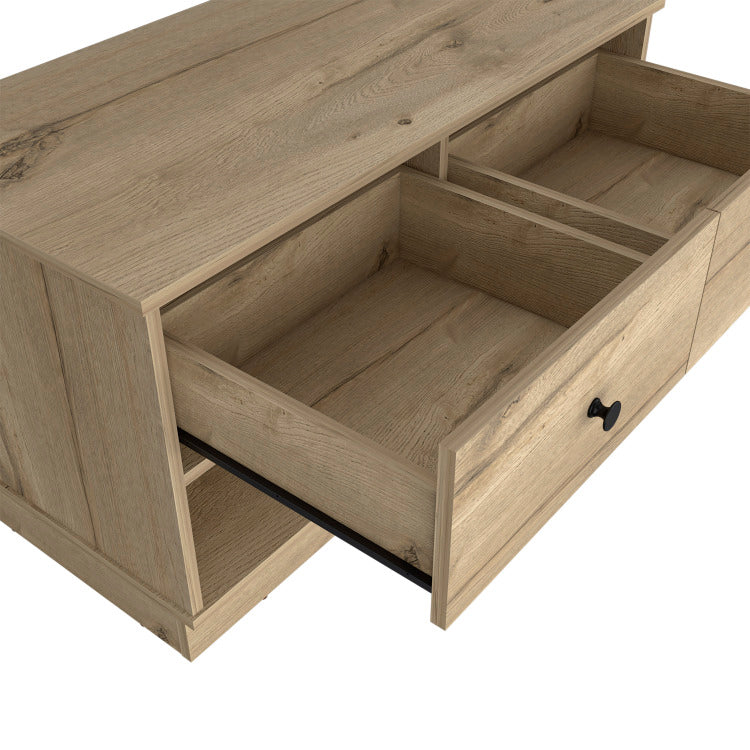 Tulip Storage Bench, Two Drawers, Two Shelves