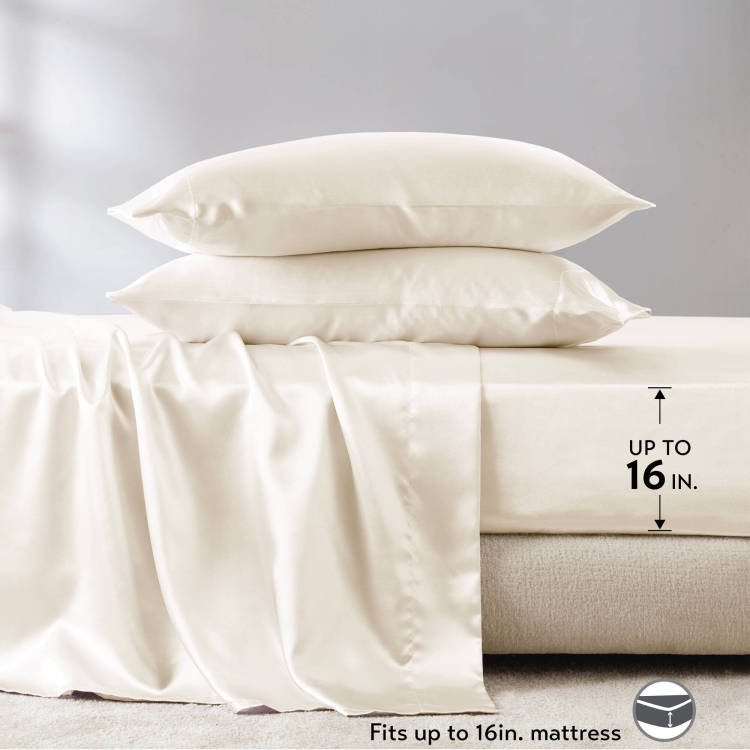 4 Pcs Twin Luxury Sheet Set Ivory
