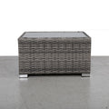 Mixed Grey Slatted Side Table With Aluminum Top Fully Assembled