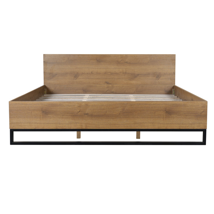 Engineered Wood Bed Frame King Size,Natural & Black Color