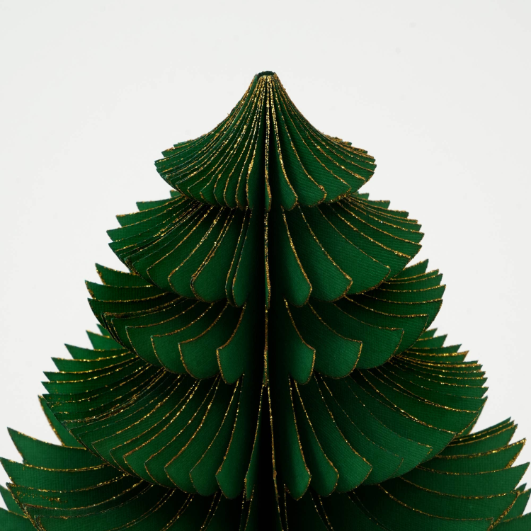 Handmade Green Paper Tree Festive Holiday D Cor 10.62X10.62X13"