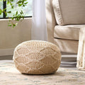 Malibu Knitted Cotton 20 X 20 Round Pouf