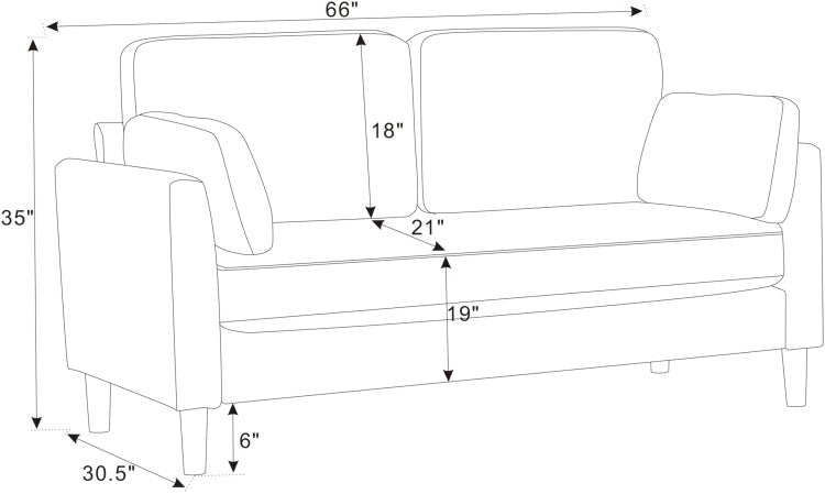 Modern Minimalist 2 Seater Sofa