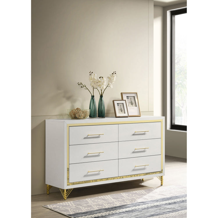 Chesney White 6 Drawer Bedroom Dresser