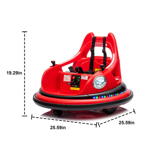 12V Ride On Bumper Car For Kids,Electric Car For Kids,1.5 5 Years Old,W Remote Control, Led Lights, Bluetooth & 360 Degree Spin, Vehicle Body With Anti Collision Padding Five Point Safety Belt,2Wd