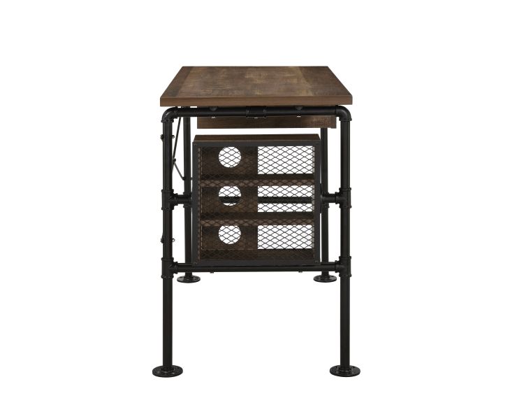 Endang Weathered Oak & Black Finish Writing Desk